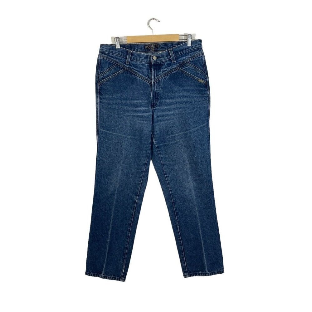 Rockies 16W R Jeans Blue Jeans Western Cowgirl Distressed Cotton Womens